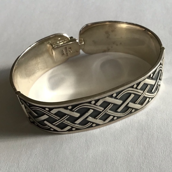 Mexico C-II Jewelry - Heavy Sterling Celtic Hinged Bracelet CII Mexico